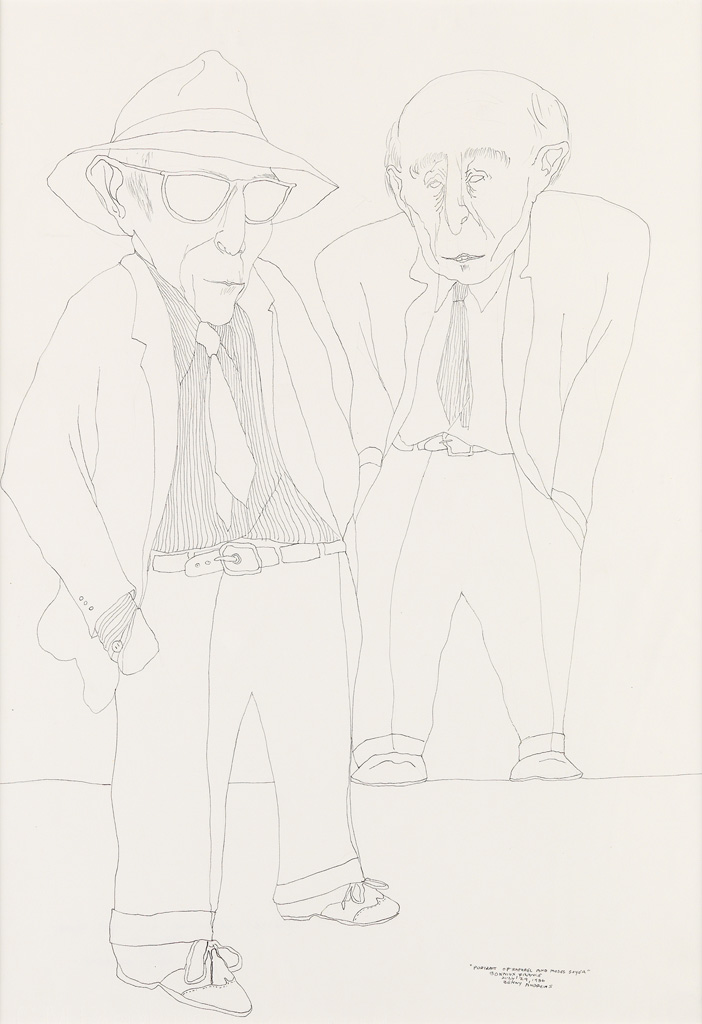 BENNY ANDREWS (1930 - 2006) Portrait of Raphael and Moses Soyer.